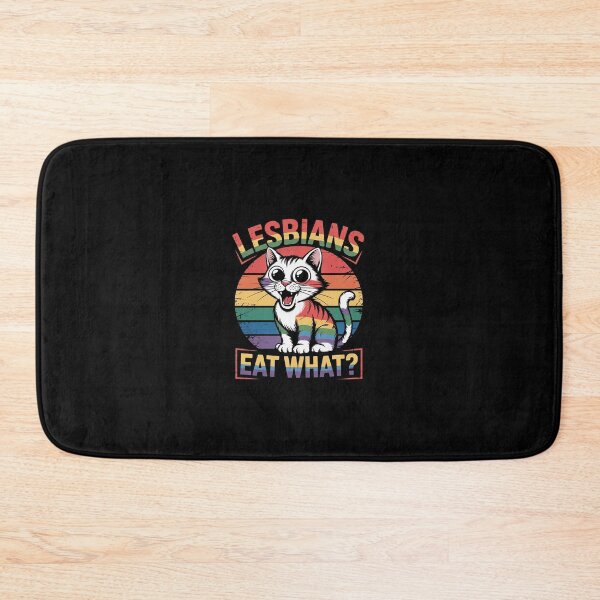 Item preview, Lesbians Eat What Cat Humor Pun LGBTQ Pride Flag Women  designed and sold by Belkisallen.