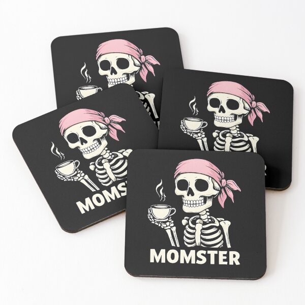 Item preview, Momster Funny Skeleton Coffee Halloween T-Shirt designed and sold by FestivityFinds.