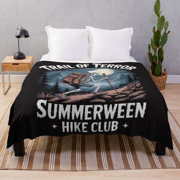Item preview, Hiking Skeleton Camp Spooky Summerween Summer designed and sold by Ikwalima.