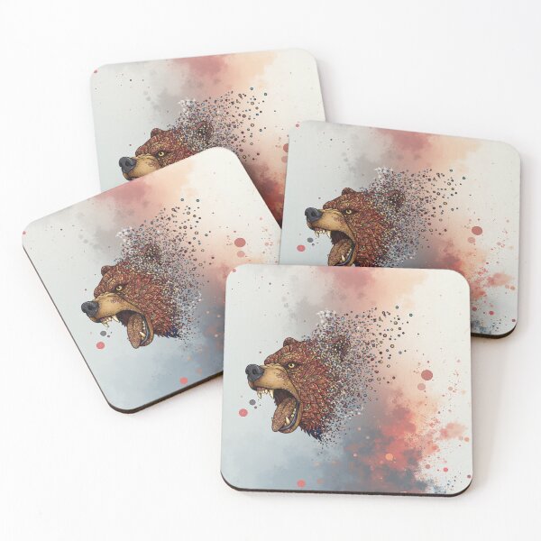 Item preview, Roaring Bear Head – Abstract Wildlife Art with Particle Dispersion designed and sold by DotsNSoul.