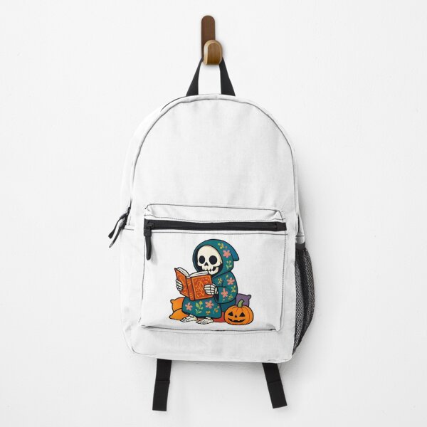 Item preview, Cozy Skeleton Reading Book Halloween Sticker designed and sold by FestivityFinds.