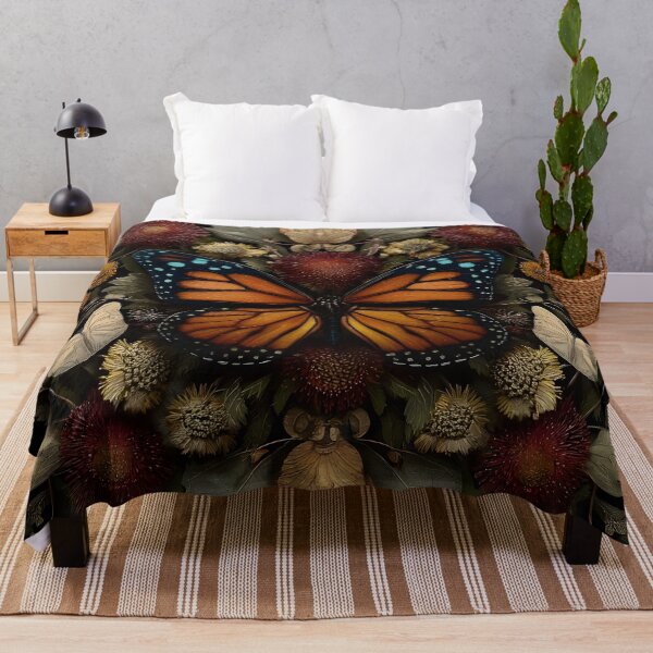 Item preview, Decorative Monarch Butterfly flower print designed and sold by dcrc.
