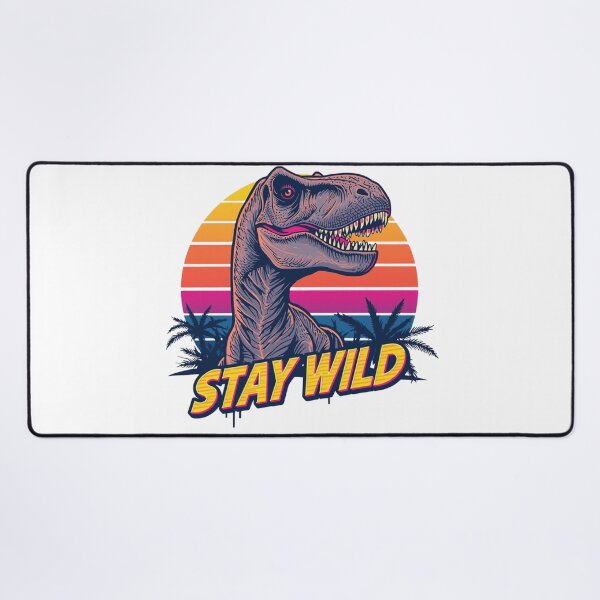 Item preview, Retro Dinosaur ‘Stay Wild’ – 80s Neon Vector Illustration designed and sold by Vectorfever.
