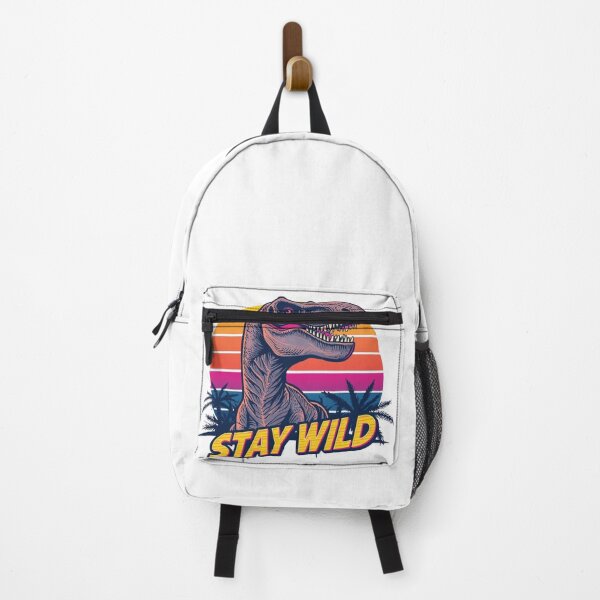 Item preview, Retro Dinosaur ‘Stay Wild’ – 80s Neon Vector Illustration designed and sold by Vectorfever.
