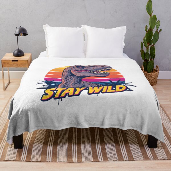 Item preview, Retro Dinosaur ‘Stay Wild’ – 80s Neon Vector Illustration designed and sold by Vectorfever.