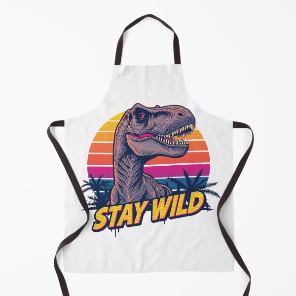 Item preview, Retro Dinosaur ‘Stay Wild’ – 80s Neon Vector Illustration designed and sold by Vectorfever.