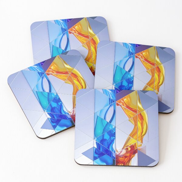 Item preview, Mirror Flow Geometry – Fluid in Glass Tiles designed and sold by NizuCaCi.