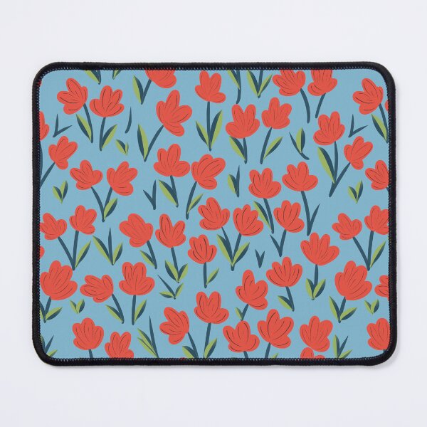 Item preview, Red floral motif repeat – spring flower pattern designed and sold by lisahoever.