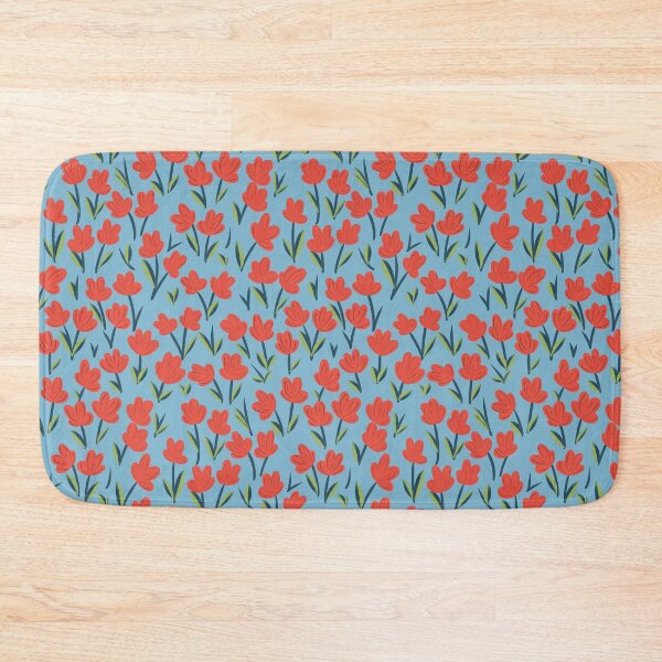 Item preview, Red floral motif repeat – spring flower pattern designed and sold by lisahoever.