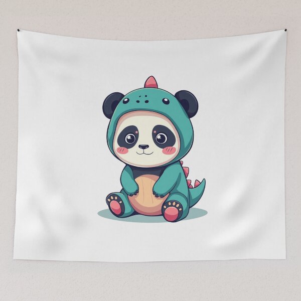Item preview, Cute Panda in Dinosaur Costume – Kawaii Vector Illustration designed and sold by Vectorfever.