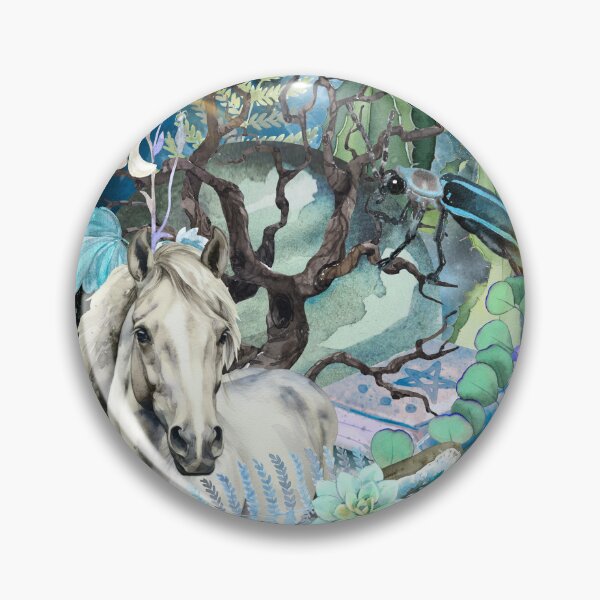 Item preview, Witchy Watercolor - Horse and Lightning Bug designed and sold by Dye And Decay.