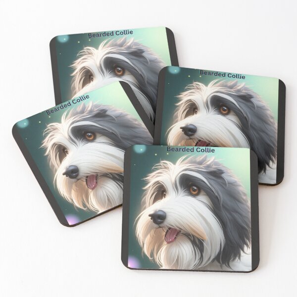 Item preview, Charming Bearded Collie Dog Portrait with Beautiful Fur and Expressive Eyes designed and sold by KJ-Books.