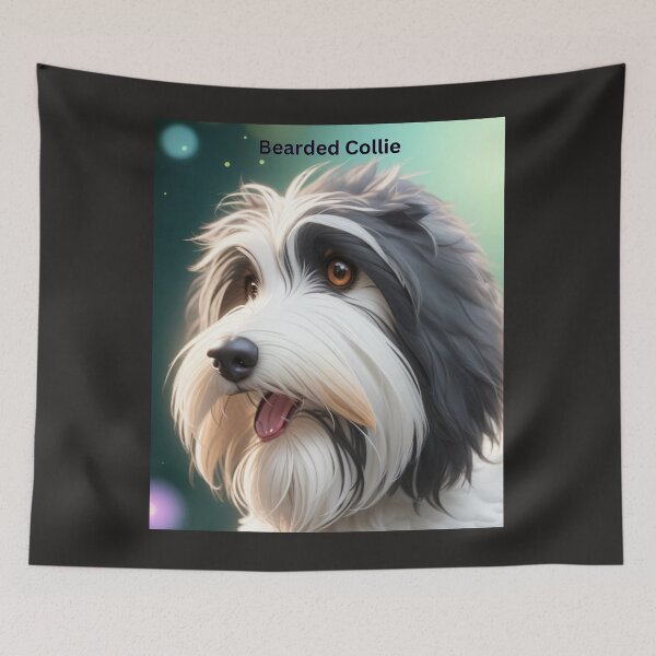 Item preview, Charming Bearded Collie Dog Portrait with Beautiful Fur and Expressive Eyes designed and sold by KJ-Books.