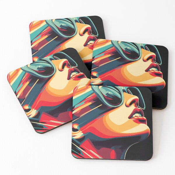 Item preview, Colorful portrait of a woman with sunglasses in modern pop art style designed and sold by Cute-huh.