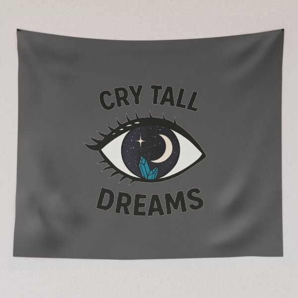 Item preview, Cry Tall Dreams Cosmic Eye T-Shirt | Celestial Moon & Crystal Graphic Tee | Spiritual Boho Aesthetic Shirt for Dreamers | Mystical Universe Unisex Top designed and sold by KDesignCrafts.
