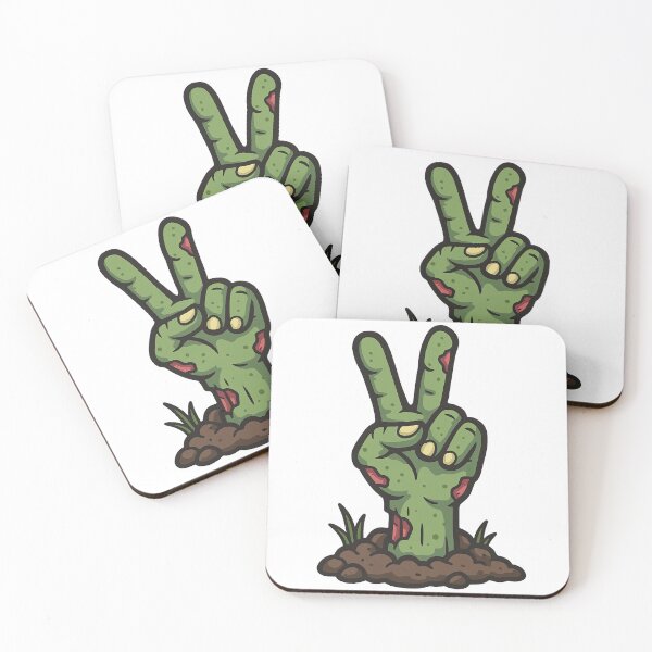 Item preview, Zombie Hand Peace Sign – Cute Spooky Halloween Cartoon designed and sold by MUJU-pixel.