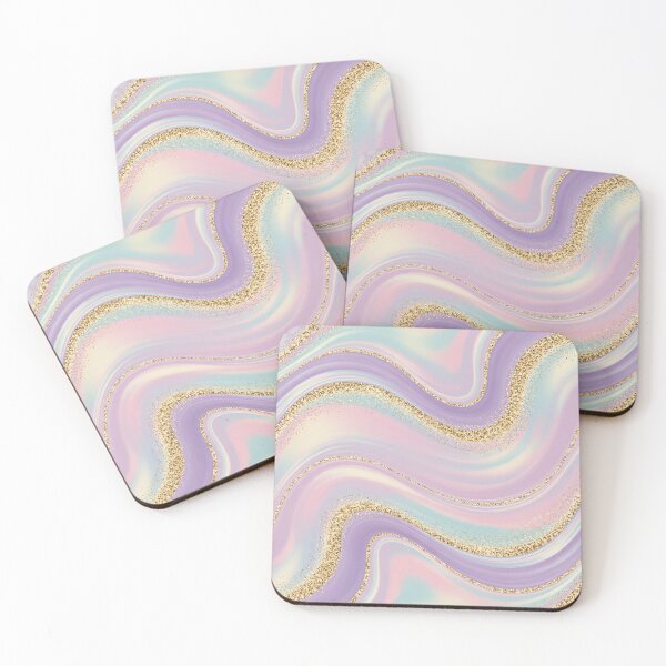 Item preview, Pastel Marble Gold Glitter Abstract Waves designed and sold by Ed & Harmony.