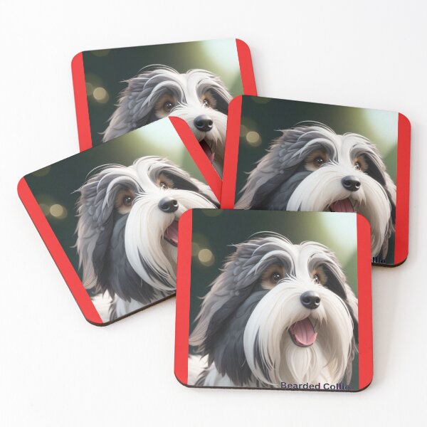 Item preview, Adorable Bearded Collie Dog With Fluffy Coat Against a Soft Background designed and sold by KJ-Books.