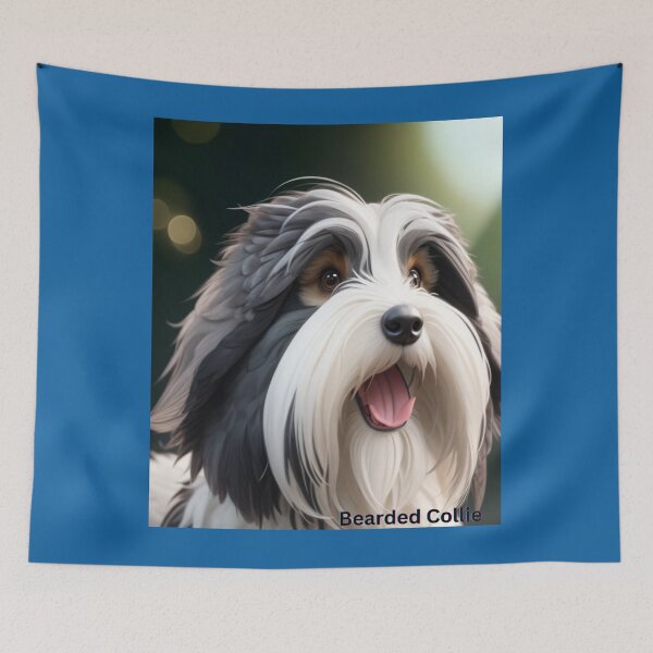 Item preview, Adorable Bearded Collie Dog With Fluffy Coat Against a Soft Background designed and sold by KJ-Books.