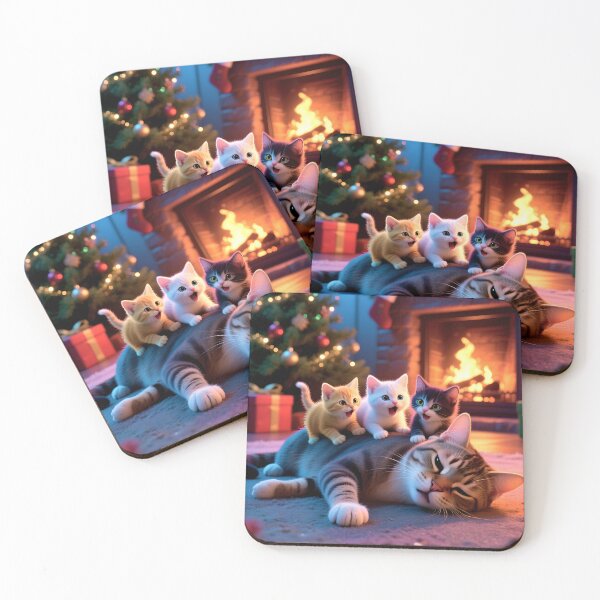 Item preview, Christmas Morning Kittens designed and sold by Lava Tigers Art.