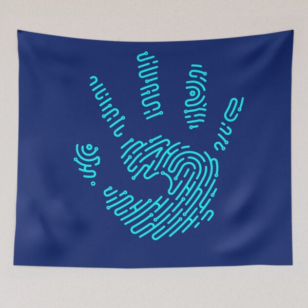 Item preview, concept of digital forensics, lined graphic of hand combined with fingerprint  designed and sold by NiamLab.