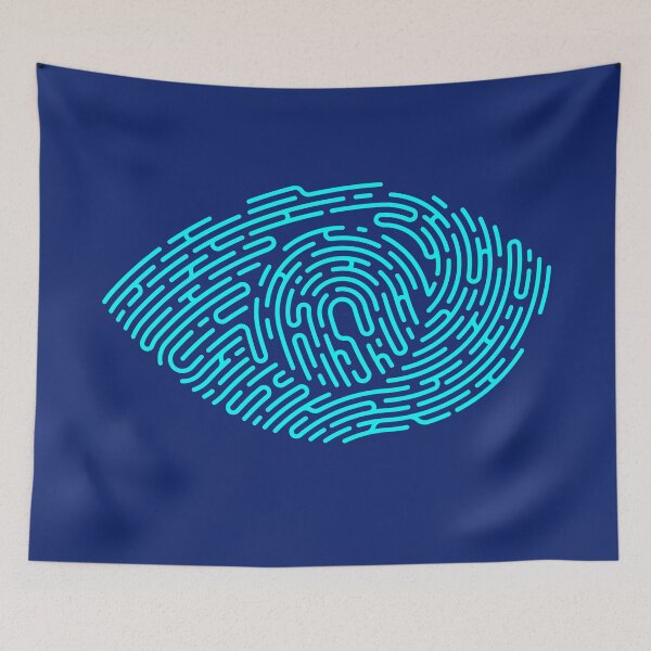 Item preview, concept of biometrics, lined graphic of eye combined with fingerprint  designed and sold by NiamLab.