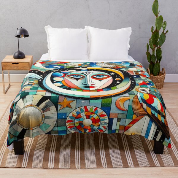 Item preview, Moonface Mosaic – Surreal Oracle of Birds and Geometry designed and sold by daweave77.
