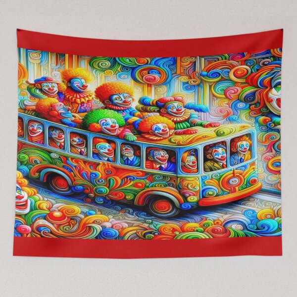 Item preview, Clown Bus – Surreal Parade of Pattern and Persona designed and sold by daweave77.