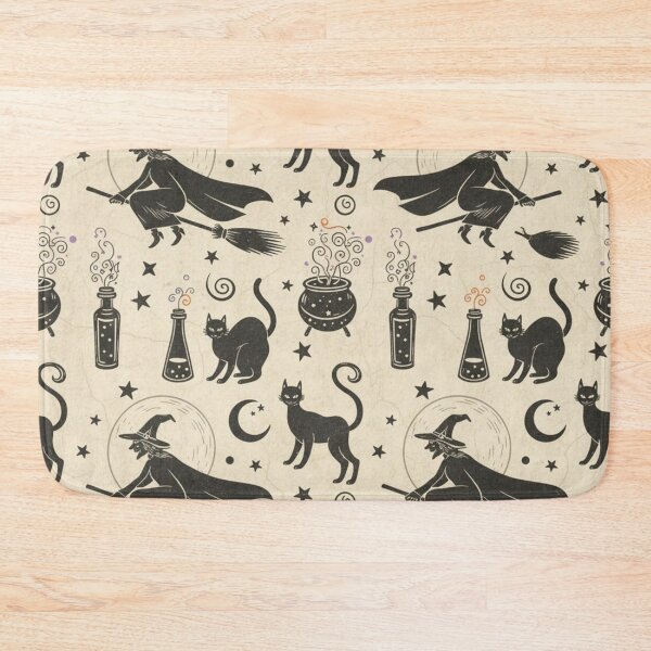 Item preview, Halloween Pattern with Witches and Cats – Spooky Seamless Design for Fabric, Wallpaper & Crafts designed and sold by JoeZigns81.