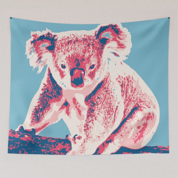 Item preview, Koala Australian Animal Eucalyptus pink blue designed and sold by blueidesign.