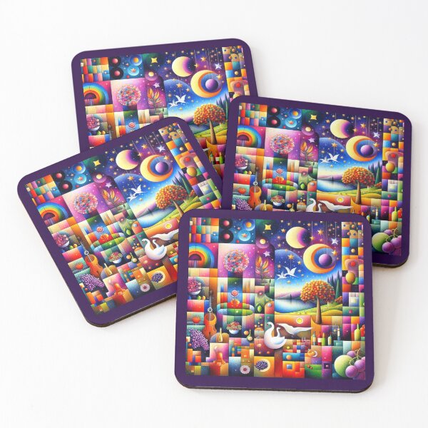 Item preview, Panels of Harmony – Surreal Mosaic of Nature, Music, and Light designed and sold by daweave77.