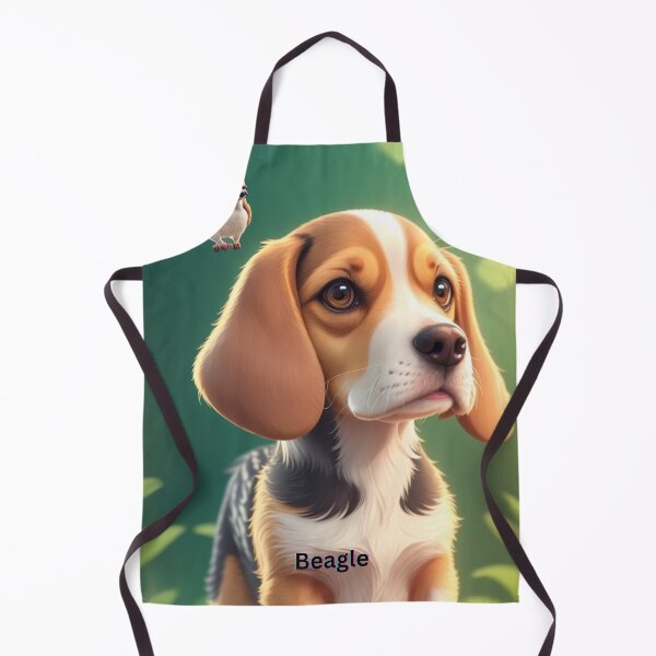 Item preview, Adorable Beagle Puppy With Bird Companion in Lush Green Background designed and sold by KJ-Books.