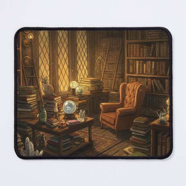 Item preview, Cozy Enchanted Bookstore: Midnight Glow & Magic designed and sold by DracosFire.