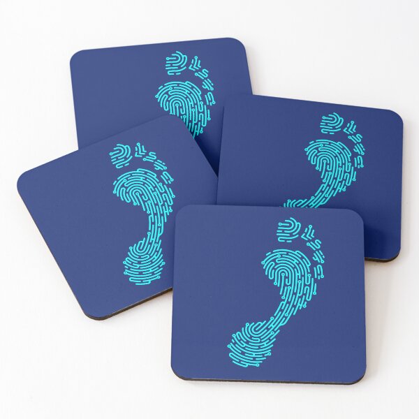 Item preview, concept of digital footprint, lined graphic of footprint combined with fingerprint  designed and sold by NiamLab.