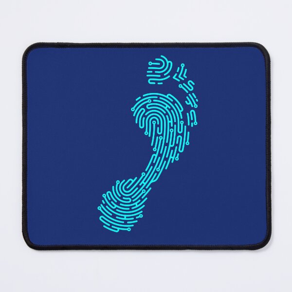 Item preview, concept of digital footprint, lined graphic of footprint combined with fingerprint designed and sold by NiamLab.