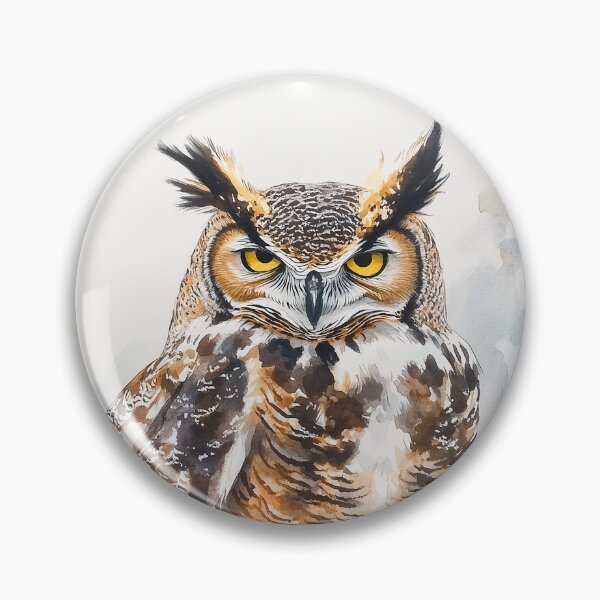 Item preview, Eurasian Owl Perched on Snowy Branch designed and sold by laurashawart.