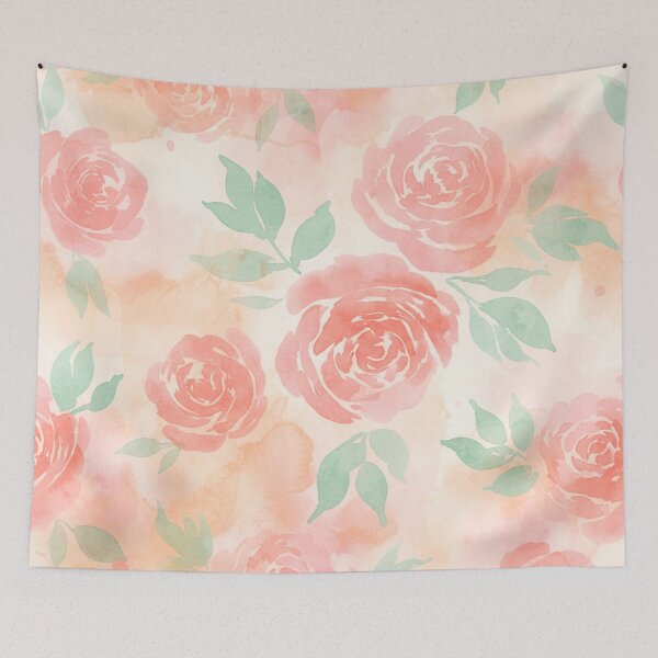 Item preview, Seamless Watercolor Floral Pattern – Oversized Petals in Pink, Coral & Mint designed and sold by skysshobu.