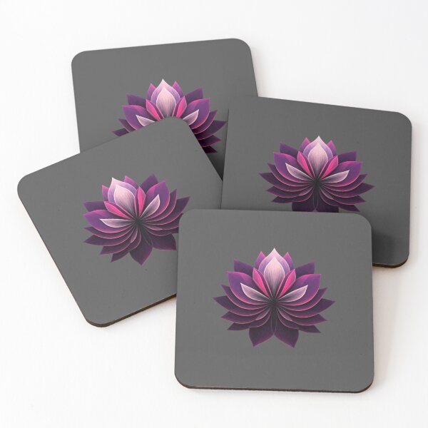 Item preview, Neon Purple Flower – Minimalist Symmetrical Floral Symbol on Black designed and sold by PixelVibe782.