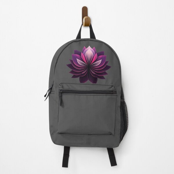 Item preview, Neon Purple Flower – Minimalist Symmetrical Floral Symbol on Black designed and sold by PixelVibe782.