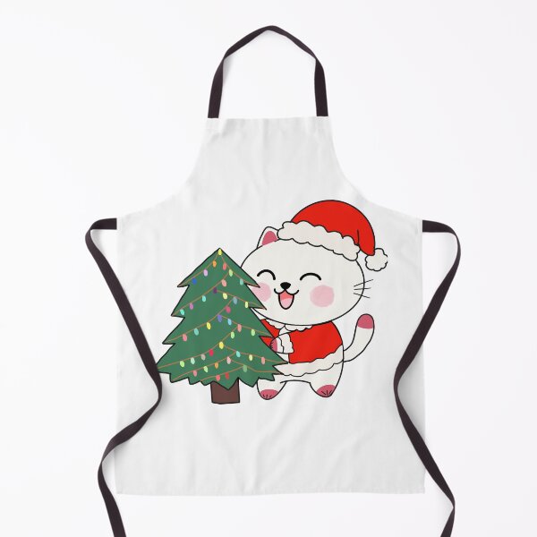 Artikelvorschau, Glückliches Kätzchen schmückt Weihnachtsbaum im Weihnachtsmannkostüm entworfen und verkauft von Ikattyg.