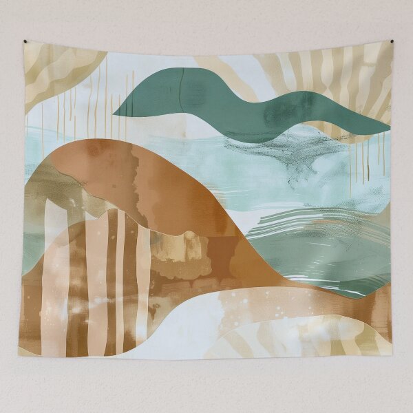 Item preview, Boho Coastal Abstract Art - Muted Ocean Breeze Landscape designed and sold by SaadArtCo.