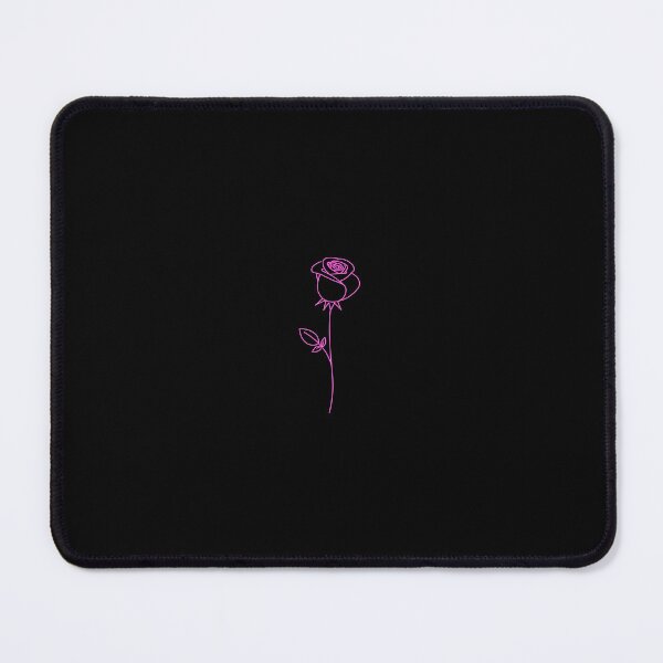 Item preview, Neon Rose Line Art – Minimalist Glowing Pink Magenta Flower on Black designed and sold by PixelVibe782.