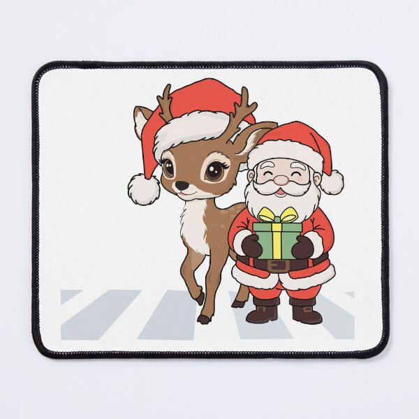 Item preview, Cute Reindeer and Santa Claus Holding a Gift designed and sold by Ikattyg.
