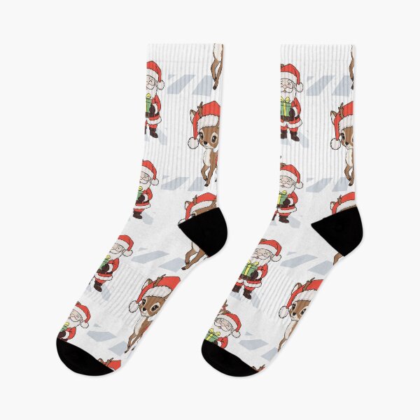 Item preview, Cute Reindeer and Santa Claus Holding a Gift designed and sold by Ikattyg.