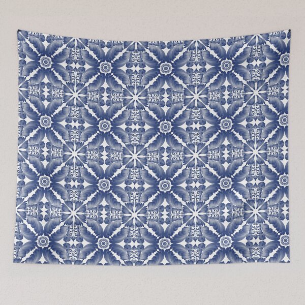 Item preview, Ink25-09 – Indigo Asian Watercolor Tile Pattern designed and sold by SGStudio_Thailand.