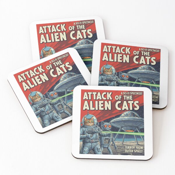 Item preview, Attack of the Alien Cats designed and sold by Funktastic Designs.
