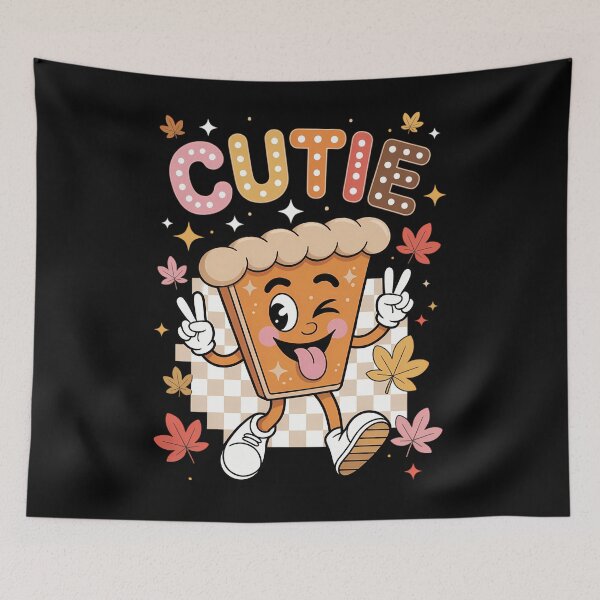 Item preview, Pumpkin Pie Cutie Groovy Retro Thanksgiving Coquette Bow designed and sold by HellD3vil-Art.