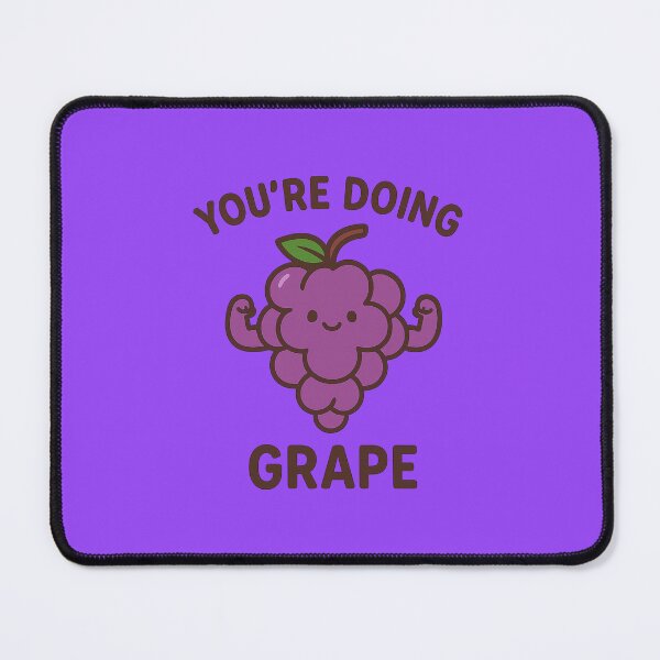 Item preview, You’re Doing Grape – Kawaii Flexing Grape Design designed and sold by DreamMachine69.