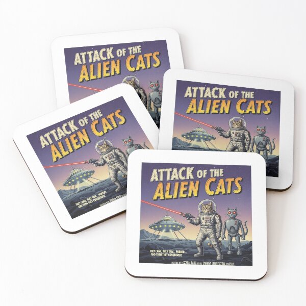 Item preview, Attack of the Alien Cats designed and sold by Funktastic Designs.