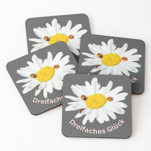 Item preview, Triple happiness – ladybugs on daisies | Nature & Joy of Life designed and sold by Katja LebenFreude.